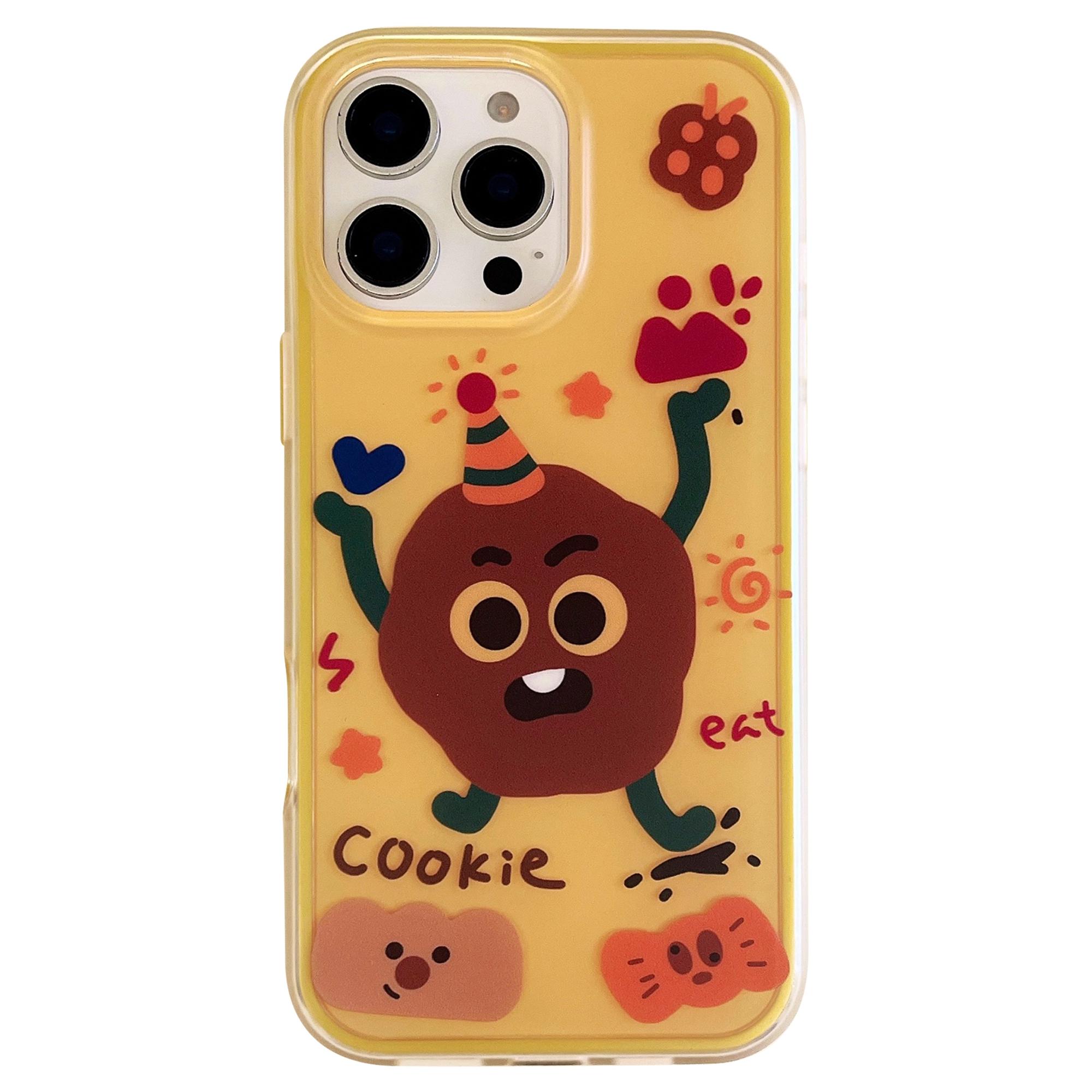 

For iPhone 16 Pro Case IMD Fun Monster Design TPU Shockproof Phone Cover A