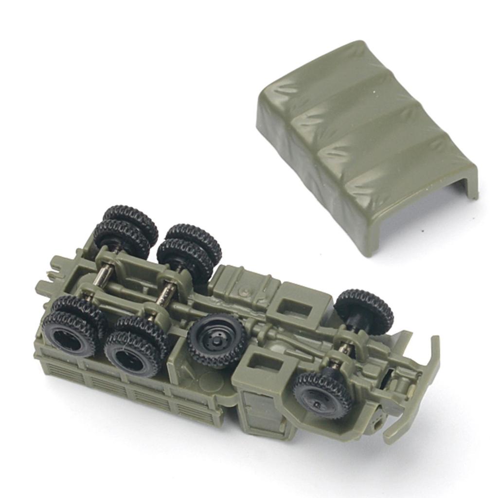 2Pcs 1/144 Vehicle Model Building Kits Education Tabletop Decor 4D M35 Truck