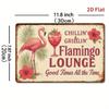 Metal Wall Art Retro Flamingo Poster for Bar Man Cave Patio