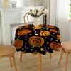 Halloweenský ubrus Pavoučí síť Dýňová čarodějnice Potisk Květina Hrana Kulatý tvar Snadná údržba Ochrana stolu Bankety Party Dekorace Ubrus