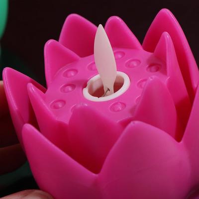 Home Decor Plastic Lotus Lamp Colorful Creative Electronic Candle Lamp Exquisite Flickering LED Night Light Xmas Birthday