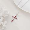 New European and American Cross Pendant Necklace, Simple and Fashionable Birthstone Necklace, Suitable