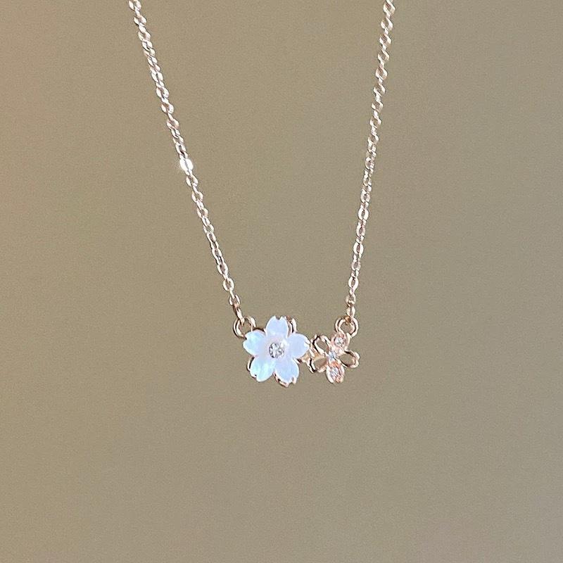 Женское ожерелье из перламутра с вишневым цветом, легкая роскошь - Универсальная, стильная, счастливая цветочная цепочка на ключицу, популярный новый дизайн.