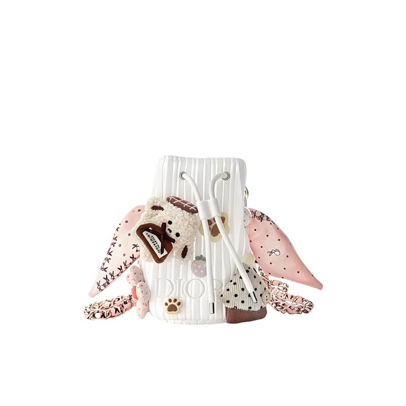

DIOR Bag [Customized Cosmetic Bag] Pink Cherry Sweet Sequence Romantic Tender Chain Niche Girl Fashion Atmosphere Versatile Elegant Cute Casual Sweet розовый