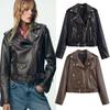 Za New Fall Women's Clothing 2025 Fashion Style Fashion All-Match Pu Machine Car Style Leather Jacket Coat 3046064