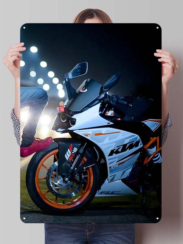 

K-KTM Tinplate Sign Motorcycle Poster Decoration Living Room Decor Men Custom Metal Signs for Garage Wall Art Decoration Retro 30x40cm(11.8x15.7inch)