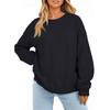 Felpa con cappuccio casual a manica lunga tinta unita da donna