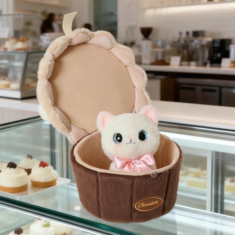 Cute Rose Bear Plush Toy Stuffed Animal Doll Bear in the Cupcakes Funny Two-in-One Valentines Day Birthday Anniversary Present