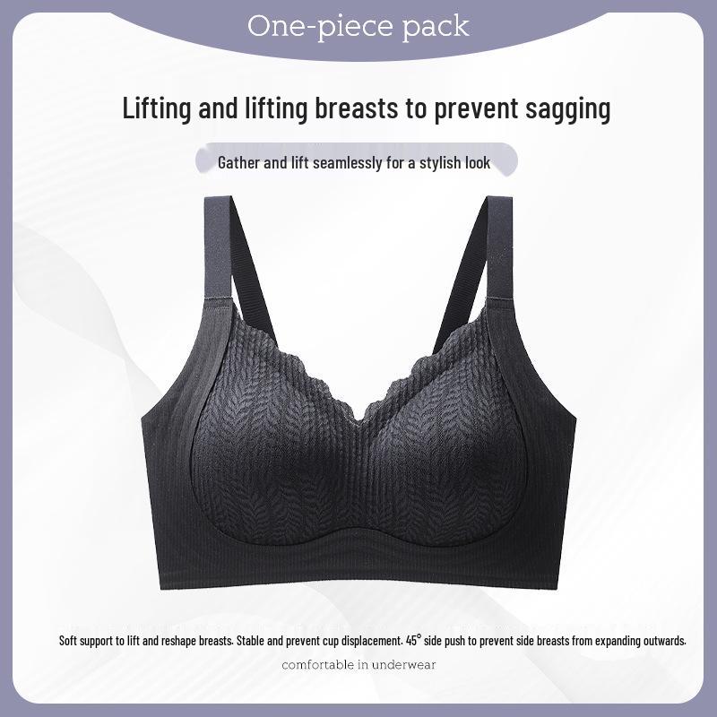 Women's Seamless Push-Up Bra - Anti-Sagging, Wire-Free, Fixed Cup with Side Support