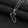 Map of Peru Pendant Necklace for Women Men Stainless Steel Jewelry Friend Gift