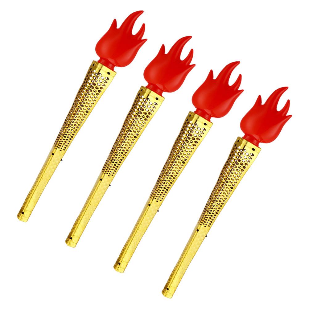 4Pcs Artificial Torch Props Handheld Portable Lightweight Fun Cheering Cosplay Photo Props Stage Performance Party Supplies
