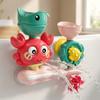 Bath Toy Crab Water Wheel Spinner with Whale and Submarine Features Suction Cup Mounted Bath Toy Set for Kids
