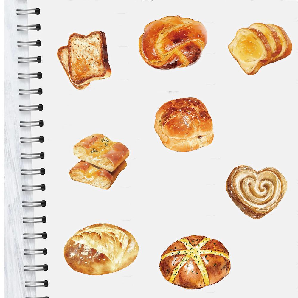 50/100PCS Cute baking bread Stickers Nostalgic DIY Waterproof Scrapbooking Creative Paper Laptop Luggage Waterproof Sticker