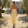 Spaghetti Bandjes Jurk voor Dames Mouwloos V-Hals Lange Jurk Backless A-lijn Feest Avondjurk Zomer Strand Vakantie Wapperende Zomerjurk