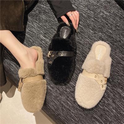 Modă Nouă Modă Pantofi de Blană Papuci Dama Acoperire Joasă Vârf Platformă Turmă Lux Diapozitive Papuci Femei Balerini de Pluș Designer Moale Basic
