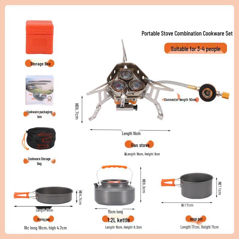NuFeng Portable Folding 3-Burner Camping Gas Stove