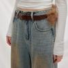 unifree High-Waist Contrast Washed Straight Leg Jeans