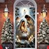 2D door banner Christmas curtain, polyester material, indoor/outdoor decoration