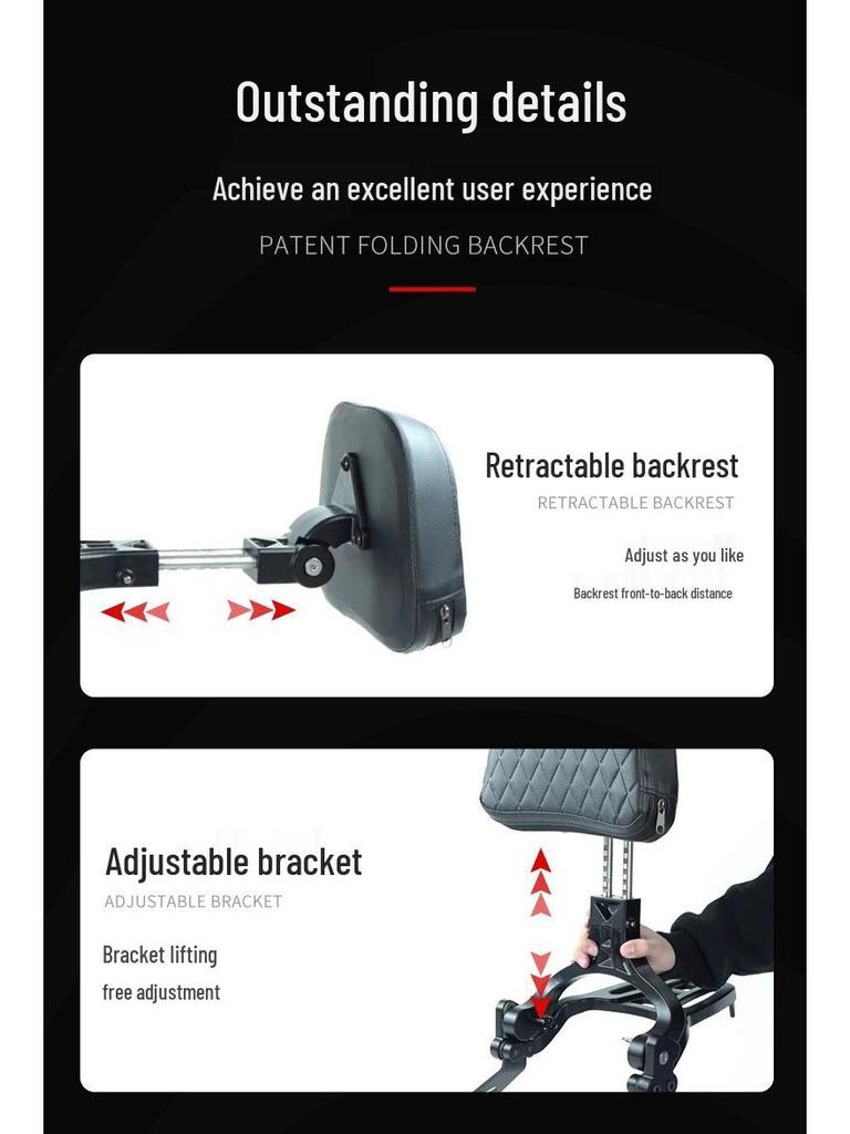 Qidian KD150C Retro Side Bag Canvas with Protective Bar, Backrest, and Footrest Modification