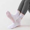 Women's Mid-Calf Non-Slip Yoga Socks with Bow and Heart Embroidery