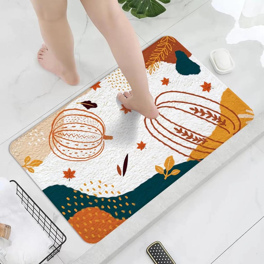 Maple Leaf Doormat Fall Botanical Maple Leaves Carpet Non Slip Autumn Leaves Print Bath Rug Entry Rugs for Bedroom Kitchen Decor