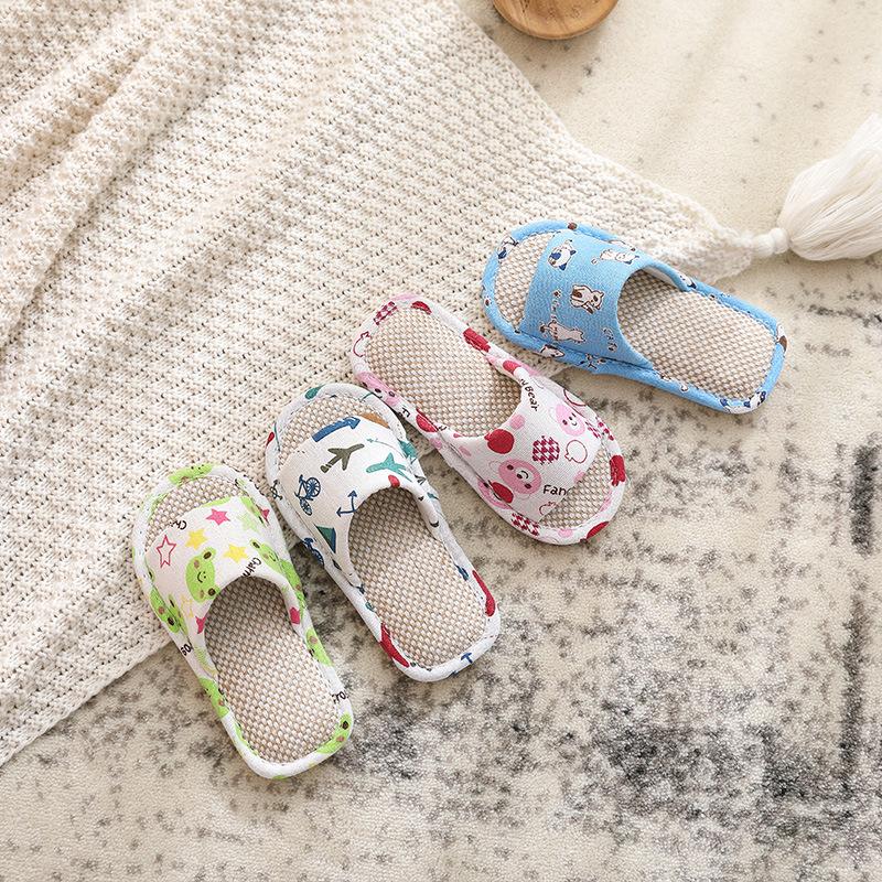 New Linen Shoes, Slippers, Children's Simple and Indoor Anti-slip