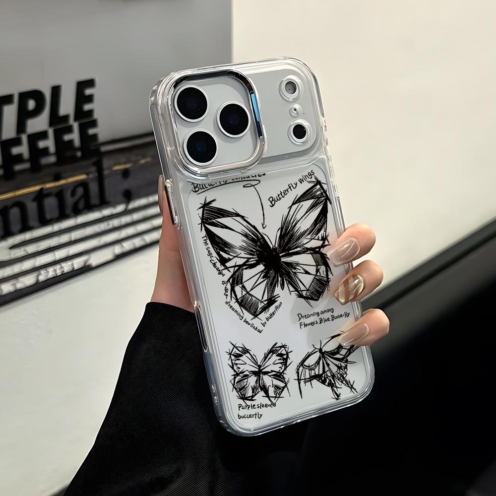 Fashion Butterfly Phone Case for Apple iPhone 17 Air 16 16e 15 14 13 12 11 Pro Max X Xs XR 8 Plus Luxury Clear Cover