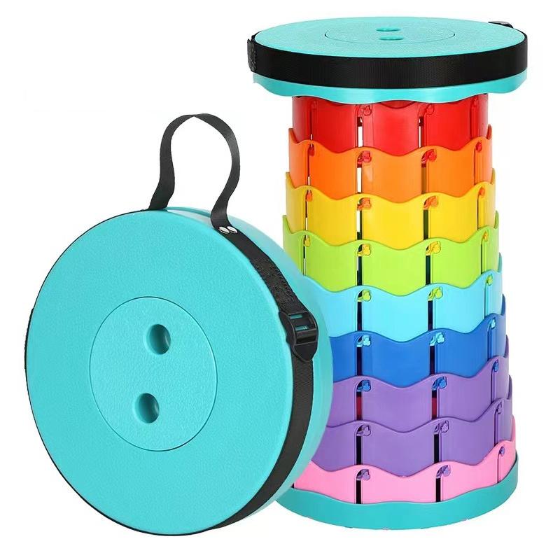 Outdoor Portable Folding Stool Plastic Folding Chair Travel Queue Chair Horse Stool Fishing Stool Adjustable Retractable Stool