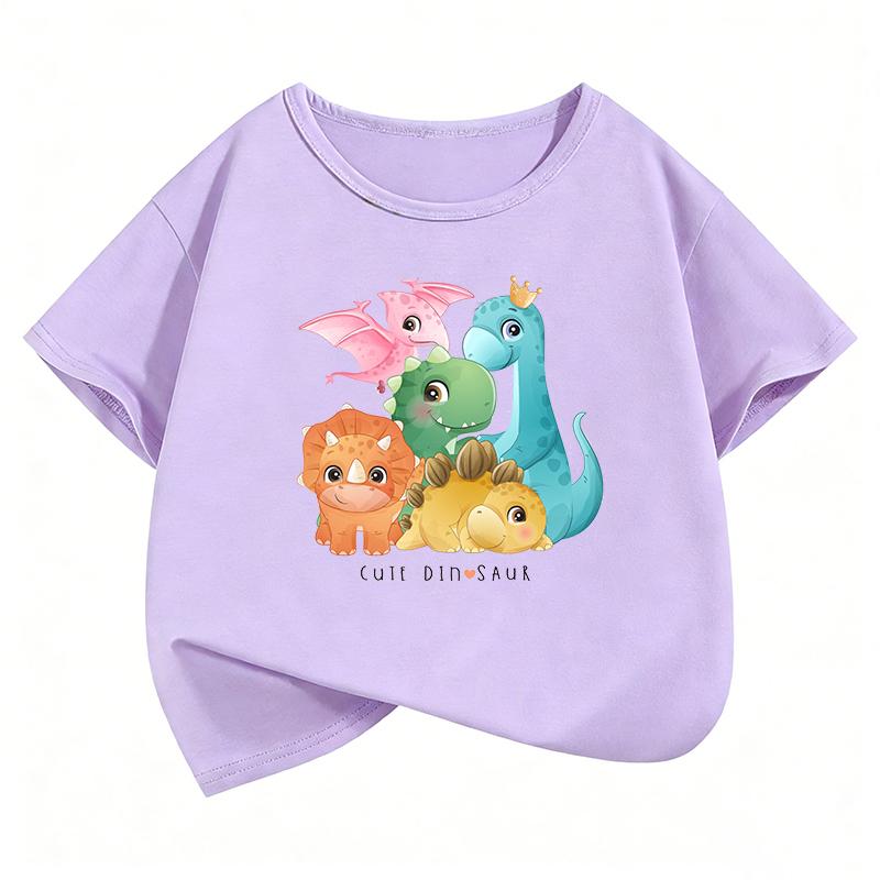 Funny Dinosaur Printed TShirt T Shirt Girls Boys Kids Summer Graphic Short Sleeve Tops TShirts Cute Girls Clothing