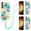Modrá růže Odnímatelná spona Lanyard nebo Anti Fall Ring nebo Smooth Design Transparent Case pro Samsung iPhone Xiaomi Redmi Oppo Moto Nokia...