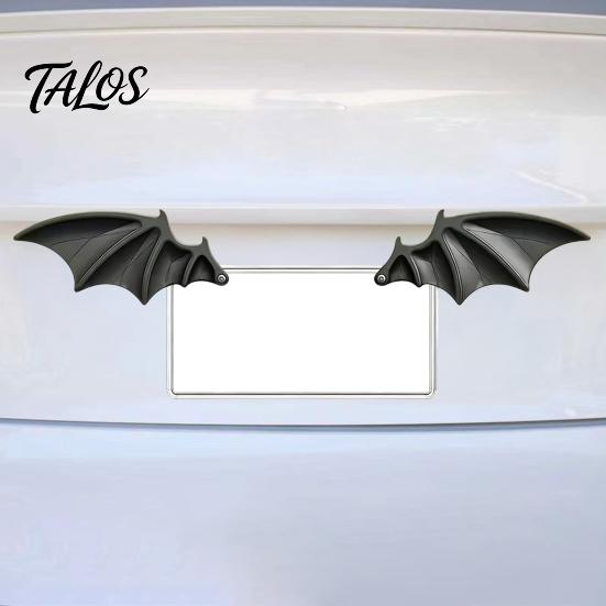 SUV License Plate Decor 1 Pair Bat Wing Decoration, Gothic Black Vehicle Decoration for Front Rear Plates, Car Truck Exterior Accessories Modification