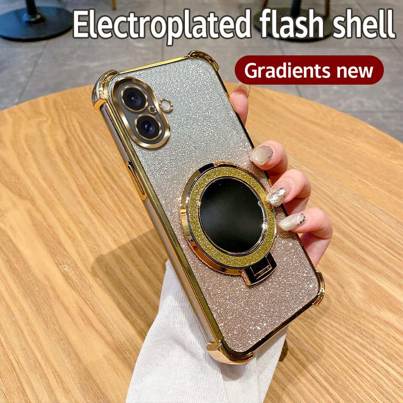 6D Shockproof Glitter Mirror Ring Phone Case For Motorola Moto Edge 50 Pro Neo Edge 60 Fusion E15 G86 G56 G85 G45 G05 Soft Cover