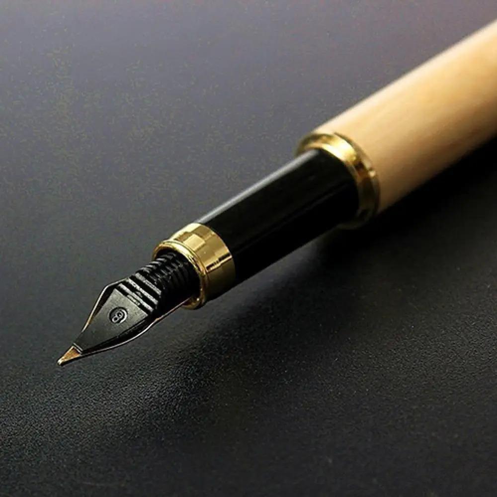 Wooden Fluent Writing Fountain Pen Signature Pen Ink Decoration Writing Office Stationery Business