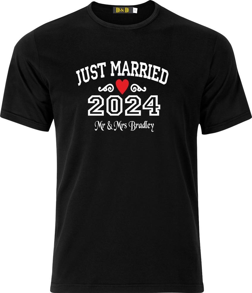 

Personalised Just Married 2024/2025 Funny Adult T shirt XL