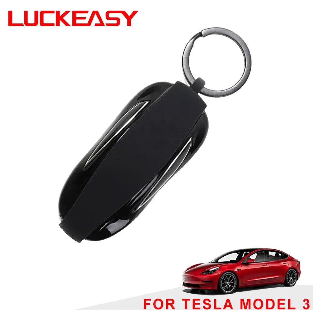 LUCKEASY for Tesla Model 3 Model S Model X 2017-2023 Beskyttende nøkkeletui Bilnøkkeletui Nøkkelhusetui Etui Deksler Tilbehør