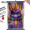 5D DIY Frame Diamond Painting Animal Purple Dragon Full Square Embroidery Flower Mosaic Picture of Rhinestones Wall Decor Art
