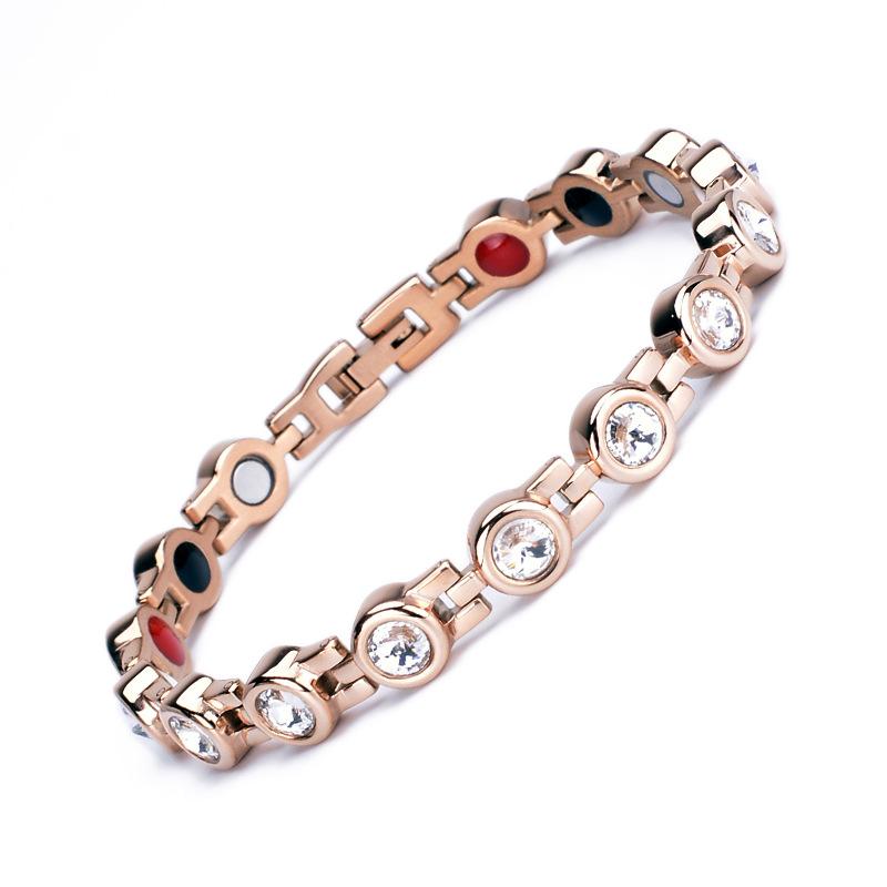 Stainless Steel Jewelry Zircon Bracelet New Male Creative Bracelet Tidal Magnet Infrared Stone Health Bracelet