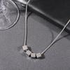 Titanium Steel Minimalist Men's Necklace with Cube Pendant - Trendy Clavicle Chain Accessory