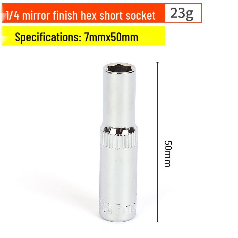 1/4" Chrom-Vanadium-Stahl Sechskant-Steckschlüsselsatz mit verlängertem Schlüssel und Sechskantkopf