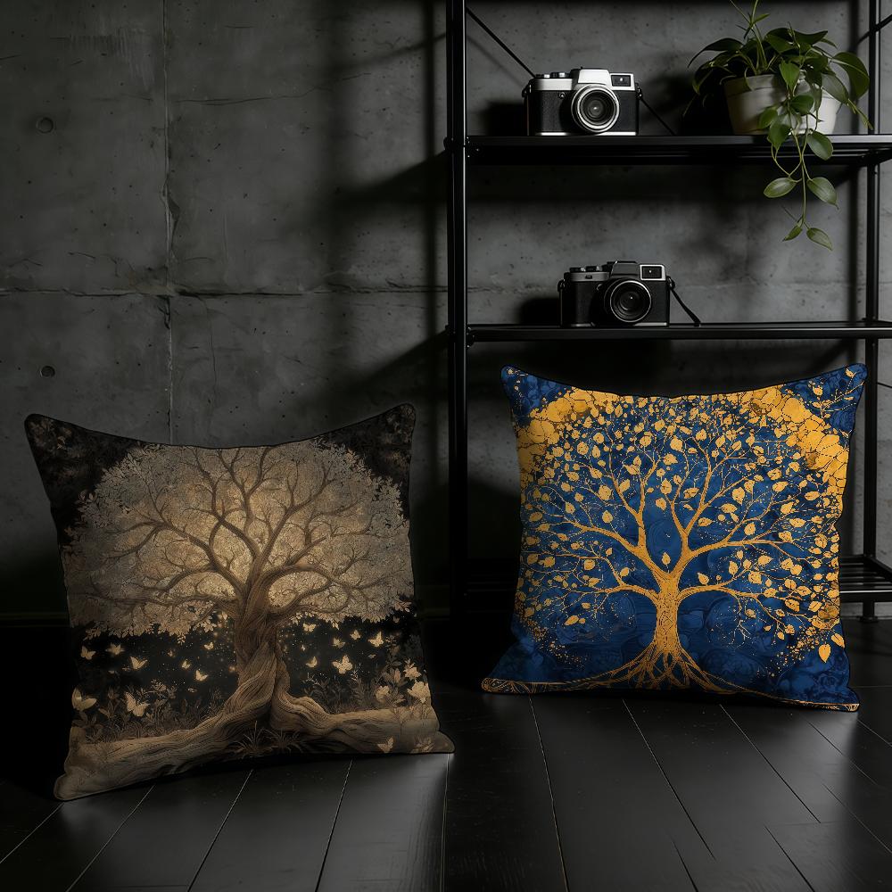 Tree Of Life Cushion Cover Birthday Anniversary Gifts Double Sided Printed Zipper Cushion Cover Soft Skin Bedding
