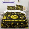 Borussia Dortmund Team Logo Muster Bettwäsche Heimdekoration Geburtstagsgeschenk (1 Bettbezug + 2 Kissenbezüge, ohne Füllung)