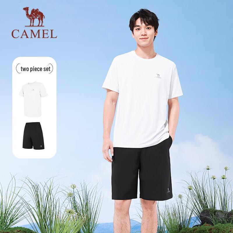 CAMEL Quick-Dry Running Short Sleeve T-Shirt & Pants Set