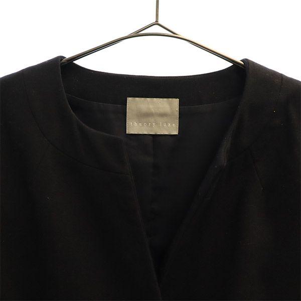 Theory luxe mezcla de lana Chaqueta sin cuello 38 Azul marino Mujer Usado