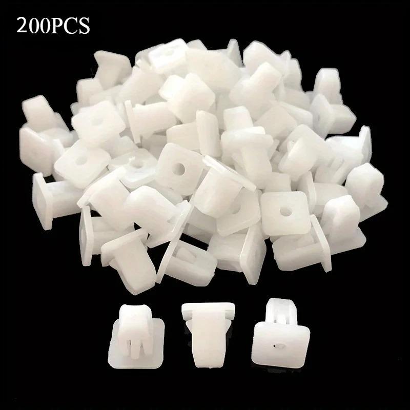 20/50/200pcs White Square Fasteners for Car, Rivet Retainer Clips for Car Bumpers, Car Door Embellishment Panel Clip