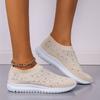 Fashion New Shining Crystal Flats Women Spring Breathable Knit Platform Sneakers Woman Comfortable Soft Bottom Non-slip Sports Shoes