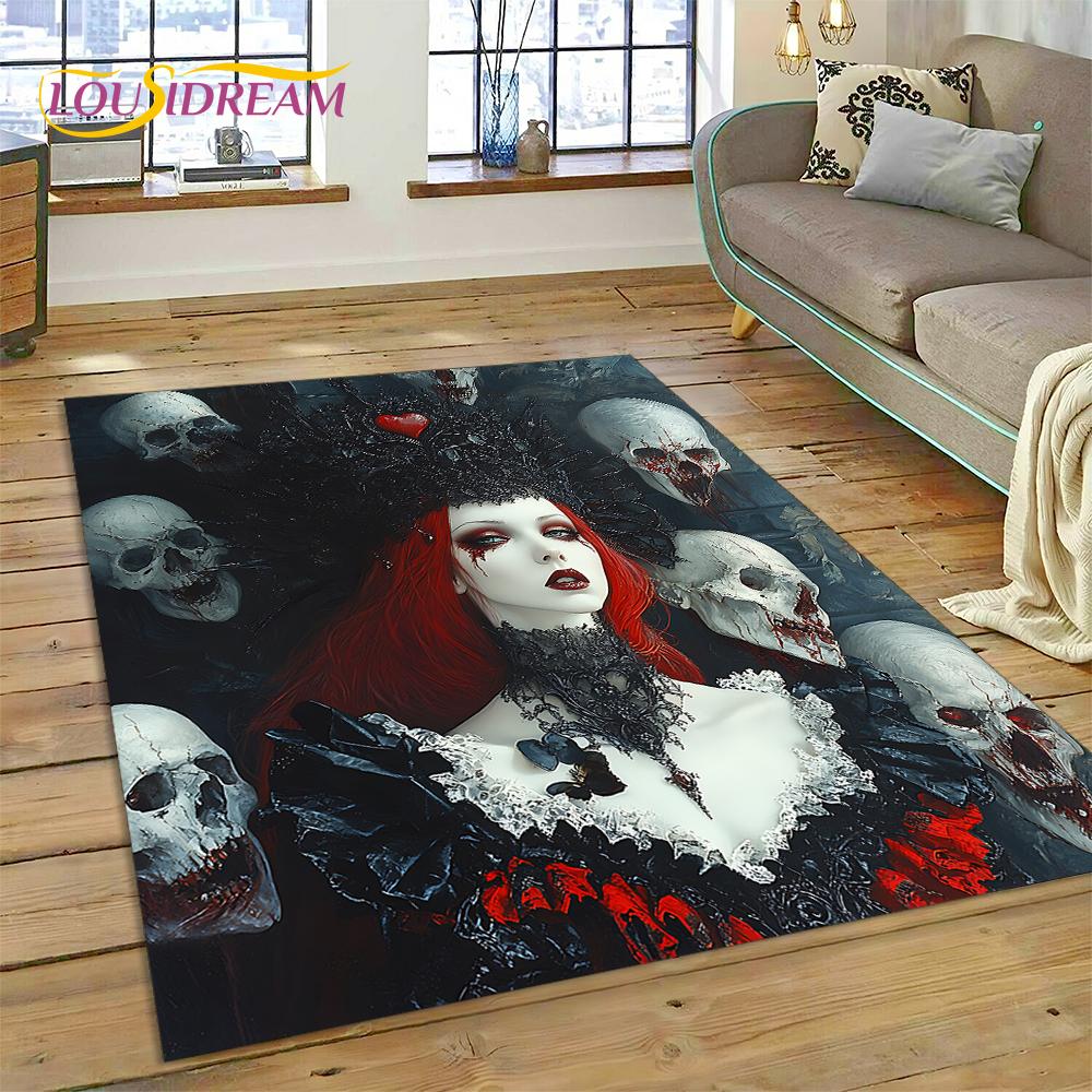 New Gothic Horror Character Skull Ghost Spirit Carpet Rug for Bedroom Living Room Home Sofa Decoration,kids Decor Floor Mat