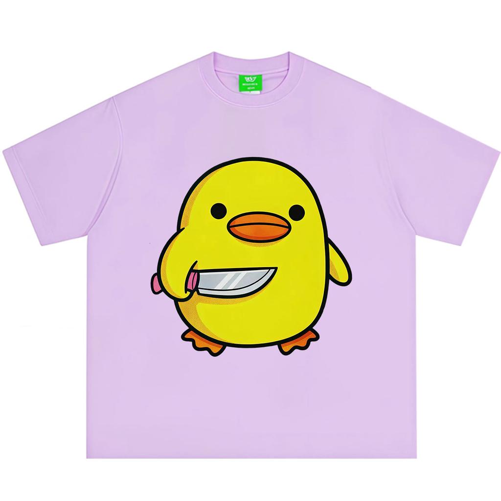Funny Duck with Knife Graphic Print Unisex Unisex Fashion Hip Hop Shortsleeved Tshirt Summer Loose Casual Cotton Harajuku Tshirts