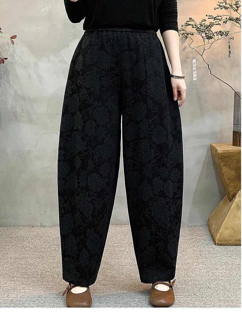 Trendy High-Waisted Wide-Leg Harem Pants for Middle-Aged & Elderly Women - Retro, Loose, Elastic & Flattering Fit