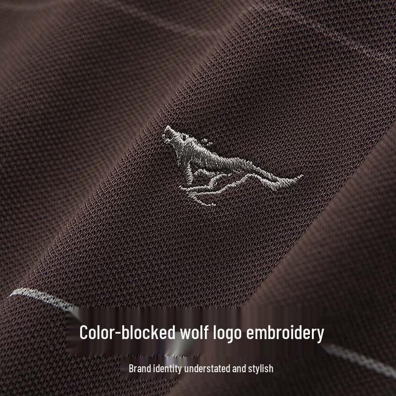 Septwolves Men's Silk Blend Striped Polo Shirt