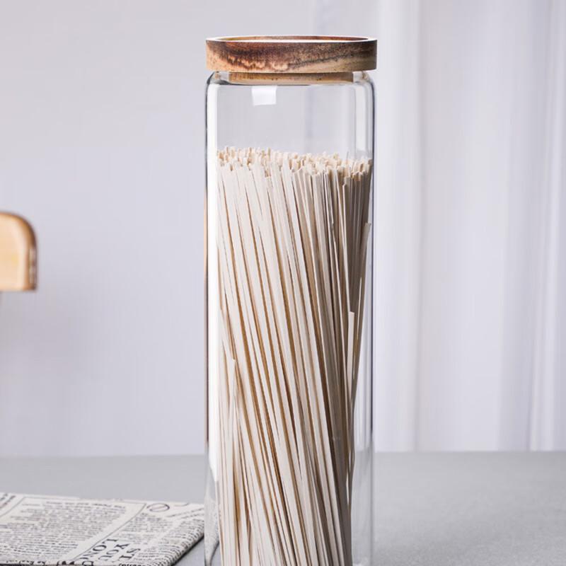 Glass Storage Jar with Acacia Wood Lid